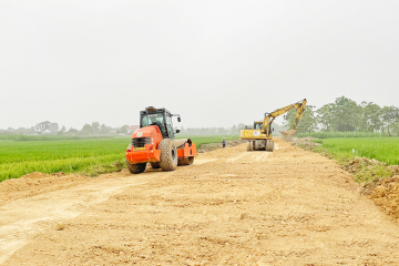 Construction progress updated in April 2023 - Renovation and upgrading project of provincial road 506B, section from Tho Lap commune to Xuan Tin commune, Tho Xuan district