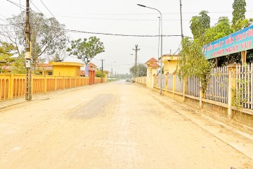 Construction progress updated in August 2023 - Project of renovating and upgrading rescue road in Truong Xuan commune to left dike of Chu River, Tho Xuan district, Thanh Hoa province