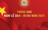 Tập đoàn INVESTCORP thông báo Lịch nghỉ lễ 30/4 - 01/05/2024