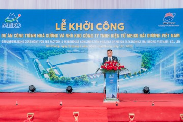 Lễ khởi công xây dựng Dự án “Công trình Nhà xưởng và Nhà kho Công ty TNHH Điện tử Meiko  Hải Dương Việt Nam”