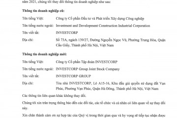 Thông báo thay đổi thông tin Doanh nghiệp