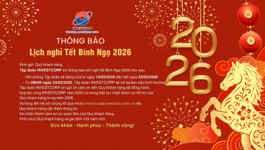 Tập đoàn INVESTCORP thông báo Lịch nghỉ Tết Bính Ngọ 2026