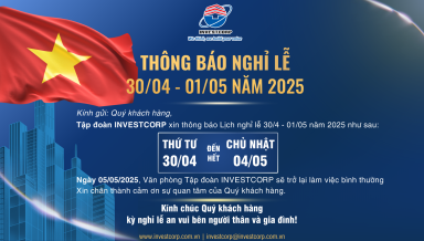 Tập đoàn INVESTCORP thông báo nghỉ lễ 30/4 - 1/5 năm 2025