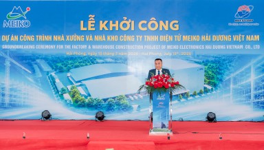 Lễ khởi công xây dựng Dự án “Công trình Nhà xưởng và Nhà kho Công ty TNHH Điện tử Meiko Hải Dương Việt Nam”