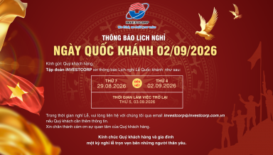 Tập đoàn INVESTCORP thông báo Lịch nghỉ lễ Quốc khánh 02/09/2026